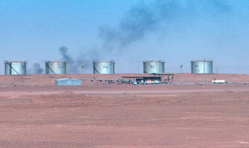 Oil storage on the edge of the dune field