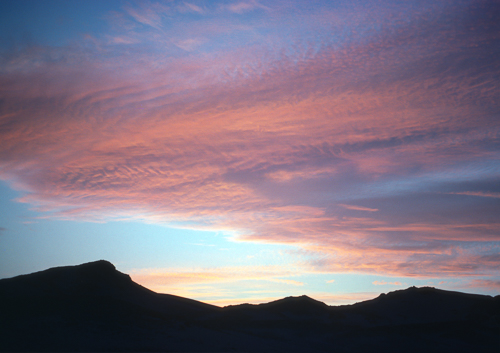 Sunset over the Hoggar Mountains